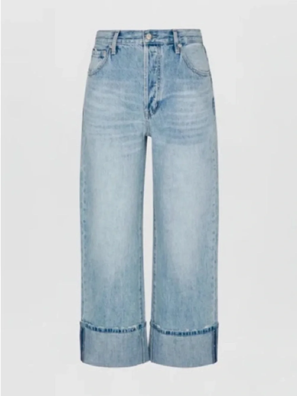 PISTOLA Light Wash High Rise Wide Leg Cuffed Jeans Size 27